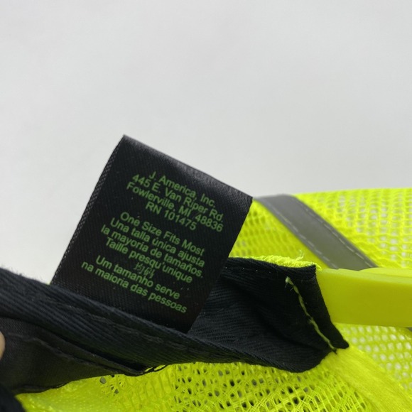 John‎ Deere Hat Cap Snap Back Neon Yellow Mesh Trucker Reflective Mens One Size - Picture 11 of 13
